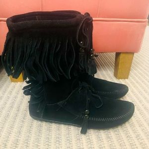 Minnetonka Fringe Ankle Boots
